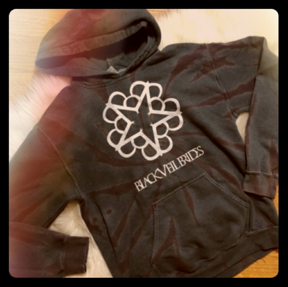 Black Veil Brides Black and Grey Tye Dye Hoodie
